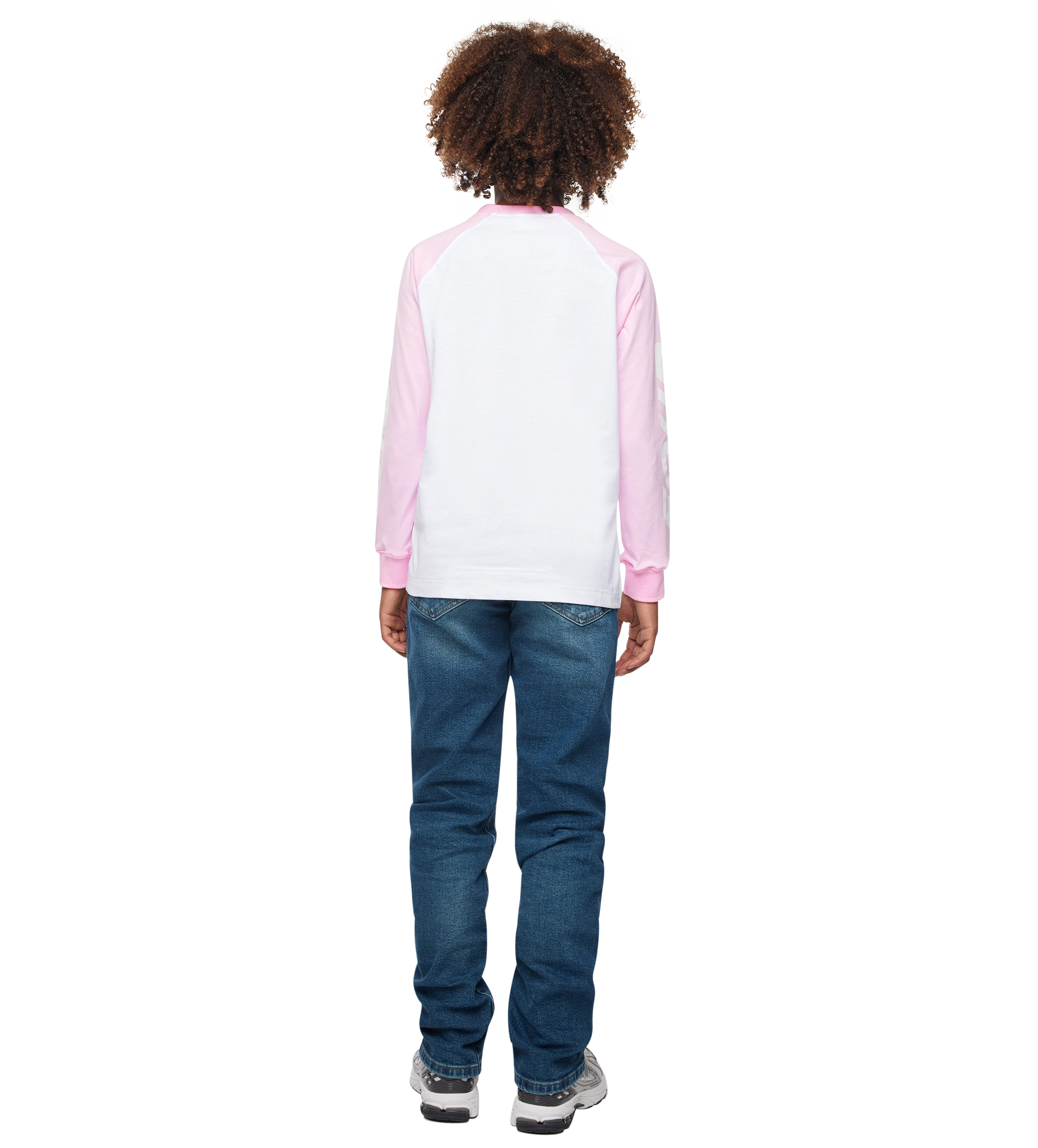 Reconstructed Raglan Longsleeve Soft Pink/ White
