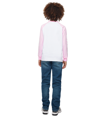 Reconstructed Raglan Longsleeve Roze/ Wit