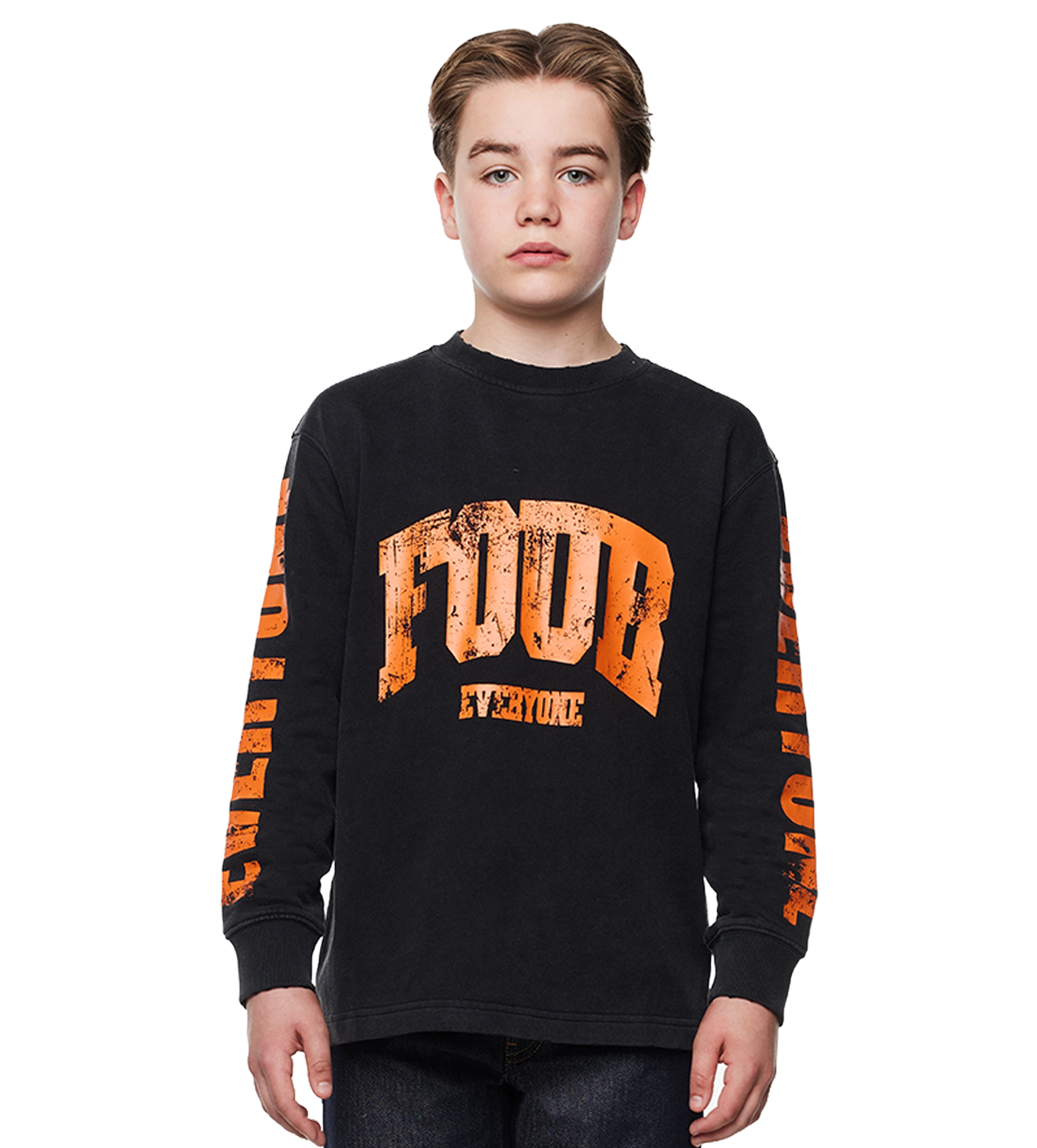 Four Everyone Longsleeve Washed Black/ Orange