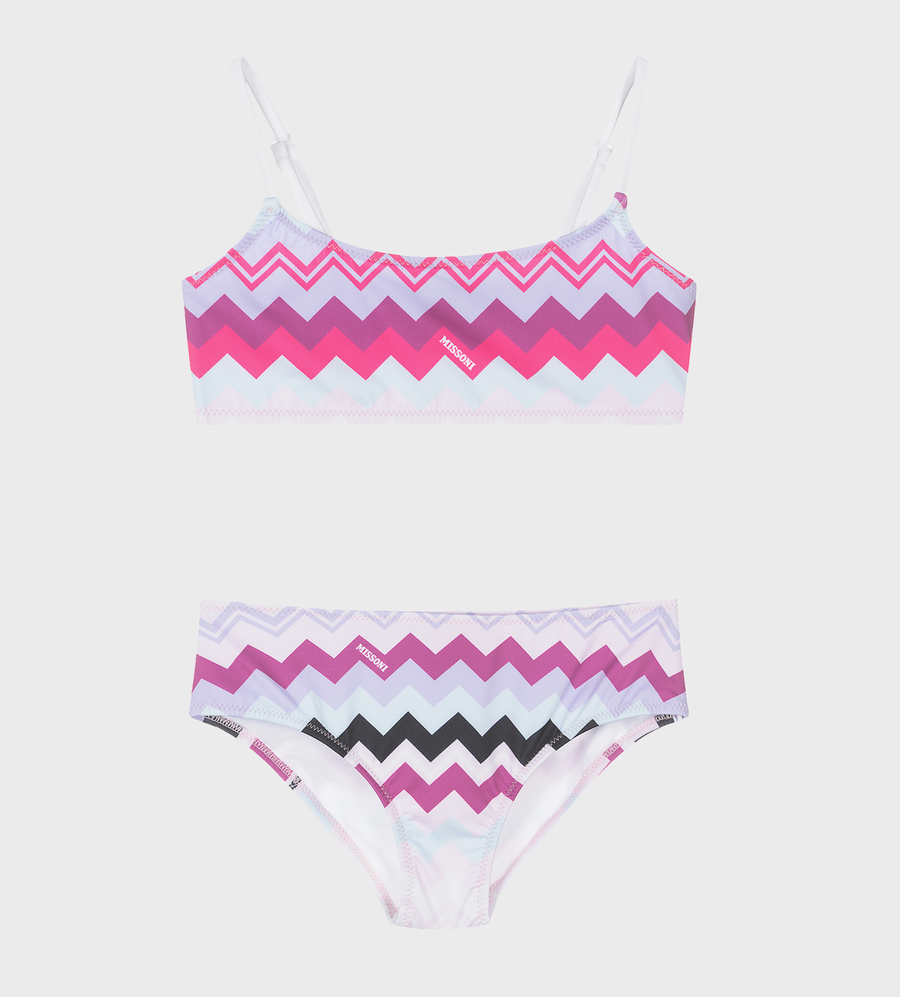 Zig-Zag Printed Lycra Bikini Multi
