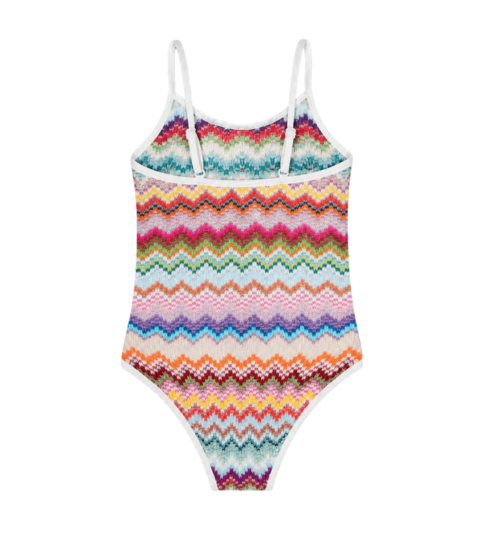 Kids Zigzag gebreid badpak veelkleurig