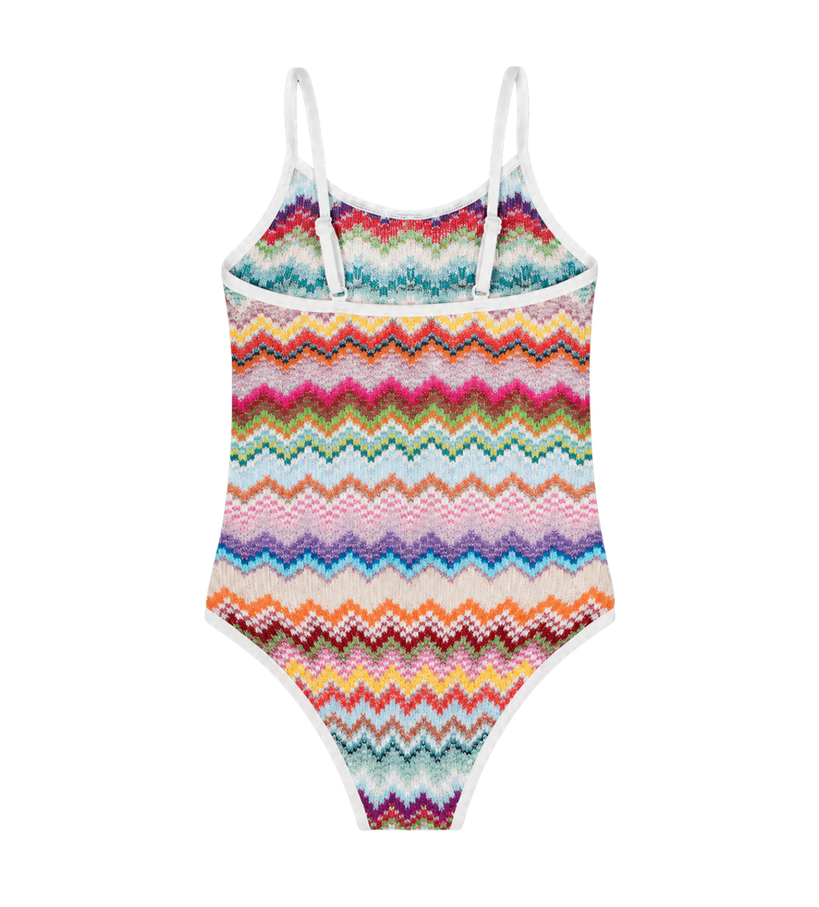 Kids Zigzag gebreid badpak veelkleurig
