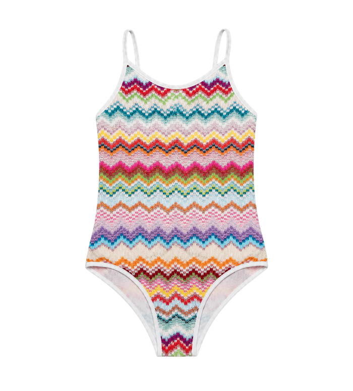 Kids Zigzag gebreid badpak veelkleurig