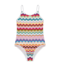 Kids Zigzag gebreid badpak veelkleurig