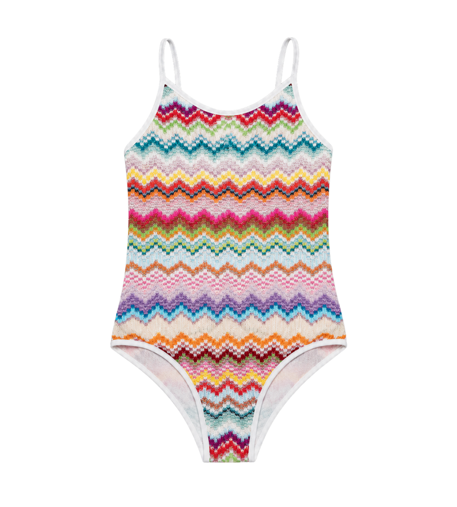 Kids Zigzag gebreid badpak veelkleurig