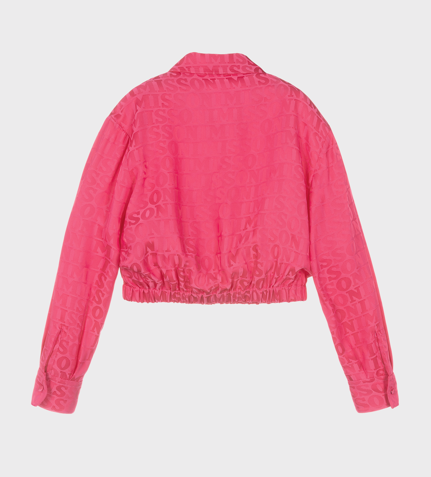 Monogram-Jacquard Button-up Blouse Pink
