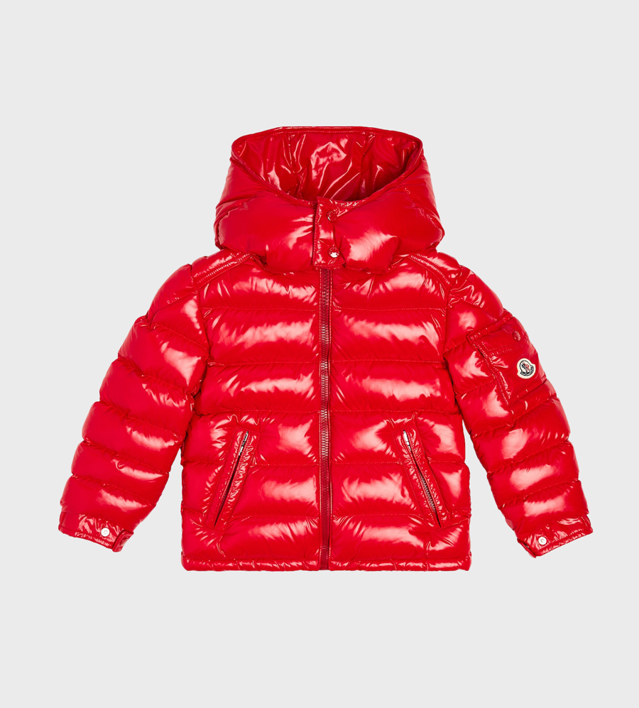 Sleeve-Patch Down Jacket Red