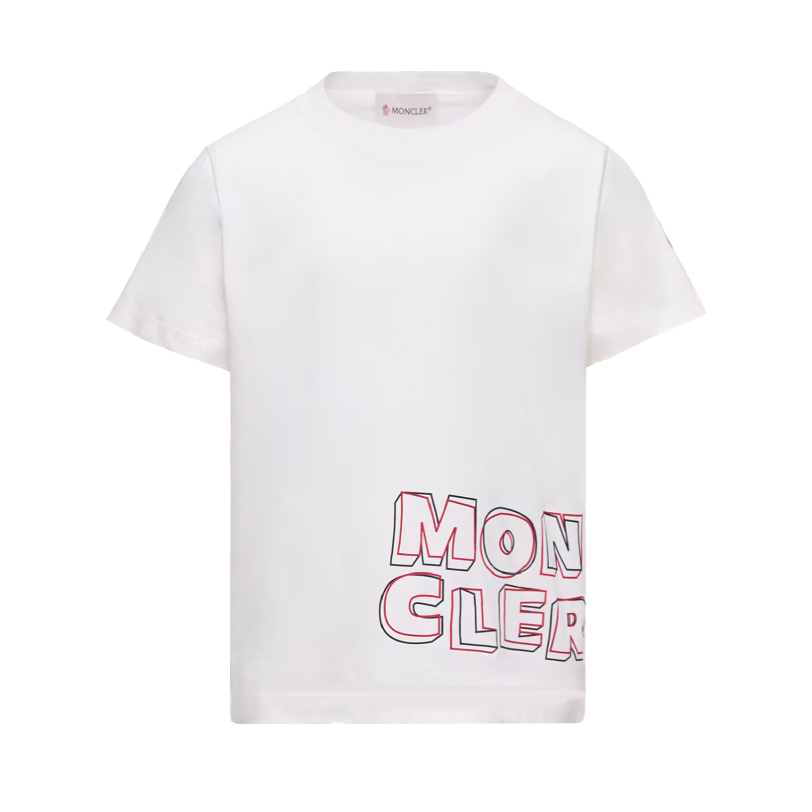 Moncler Logo Cotton T-Shirt in White (Kids)