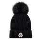 Kids Wollen Muts Met Pom Zwart