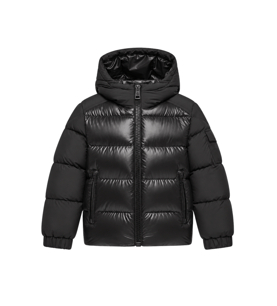 Hyoseris donsjack met capuchon zwart