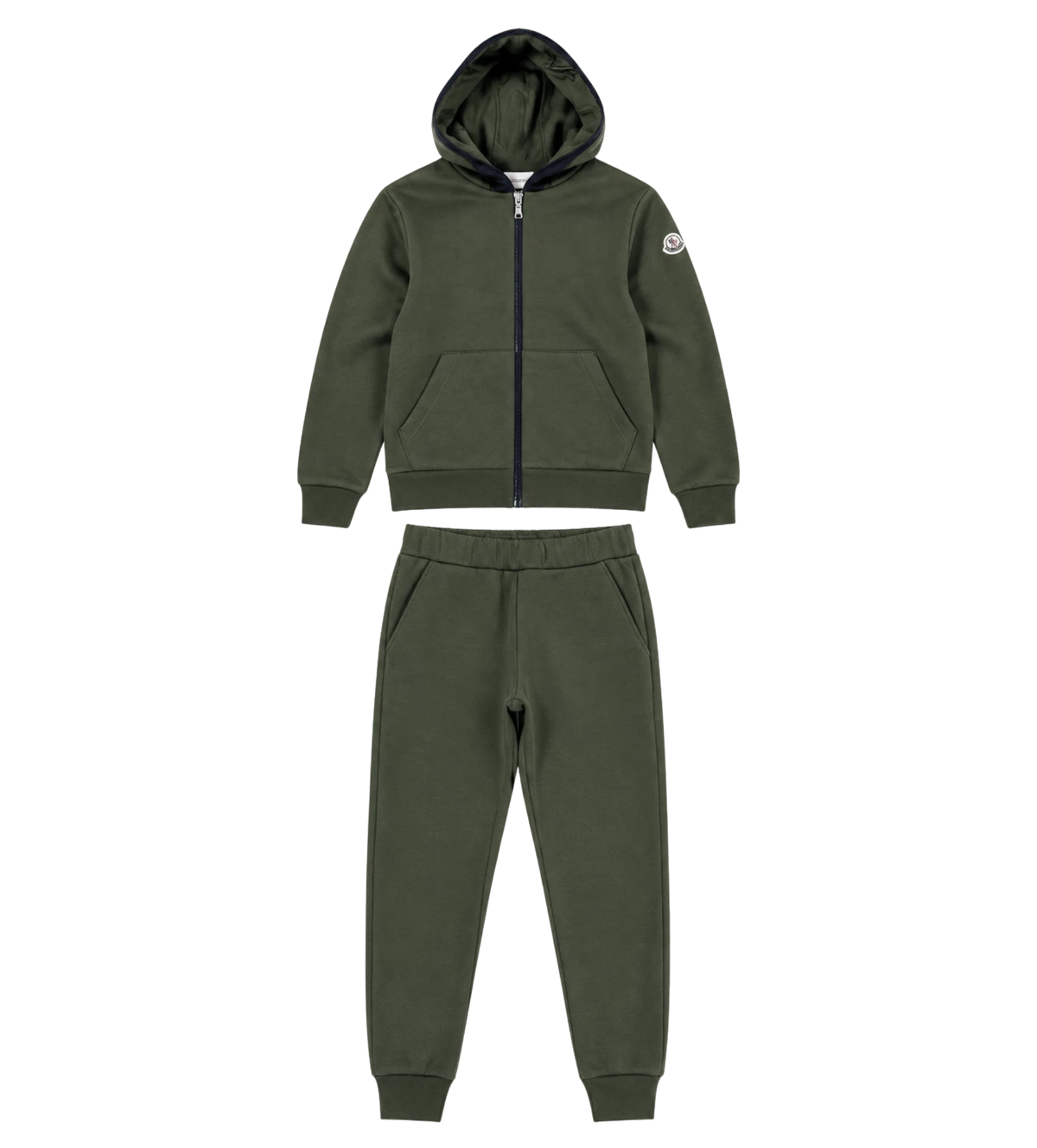 Kids Cotton Fleece Logo Tracksuit Olive Green