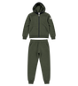 Kids Cotton Fleece Logo Tracksuit Olive Green
