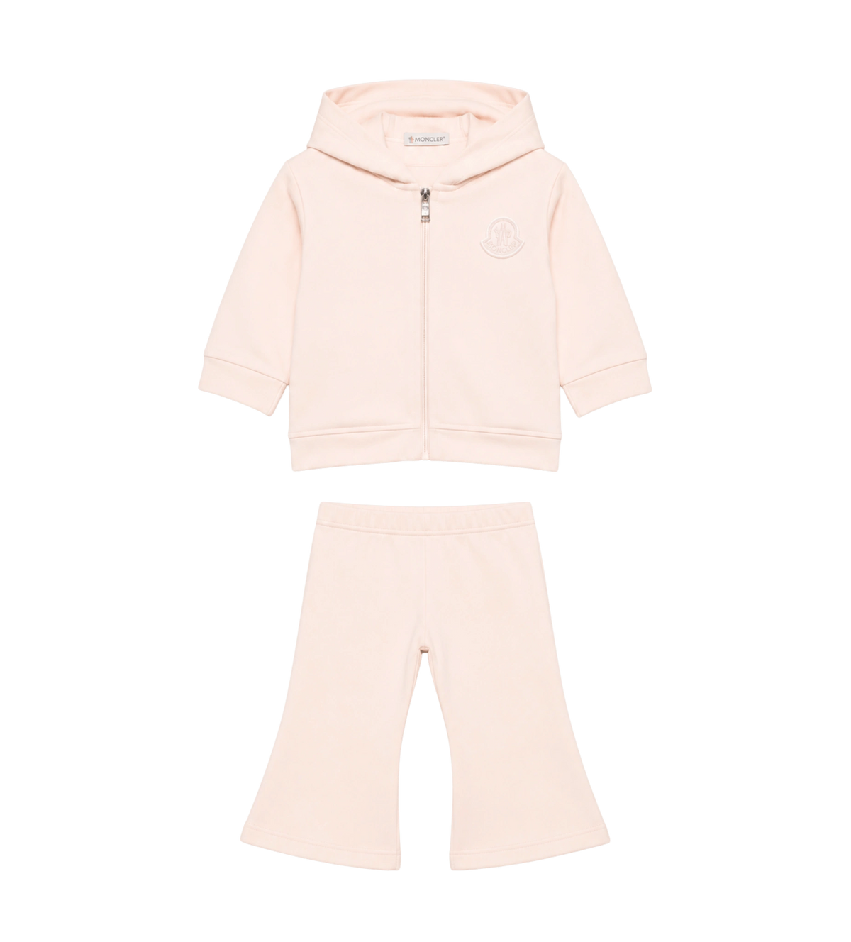 Baby Logo-Patch Hoodie Tracksuit Pale Pink