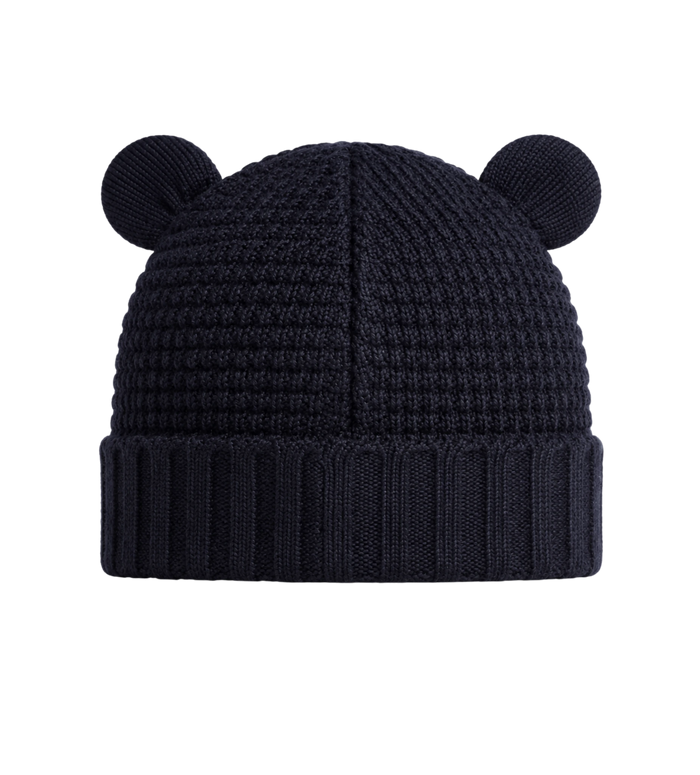 Wollen muts met teddybeeroren, marineblauw