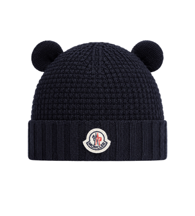 Wollen muts met teddybeeroren, marineblauw