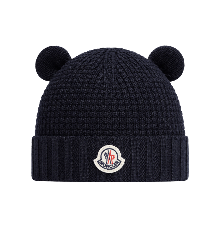 Wollen muts met teddybeeroren, marineblauw