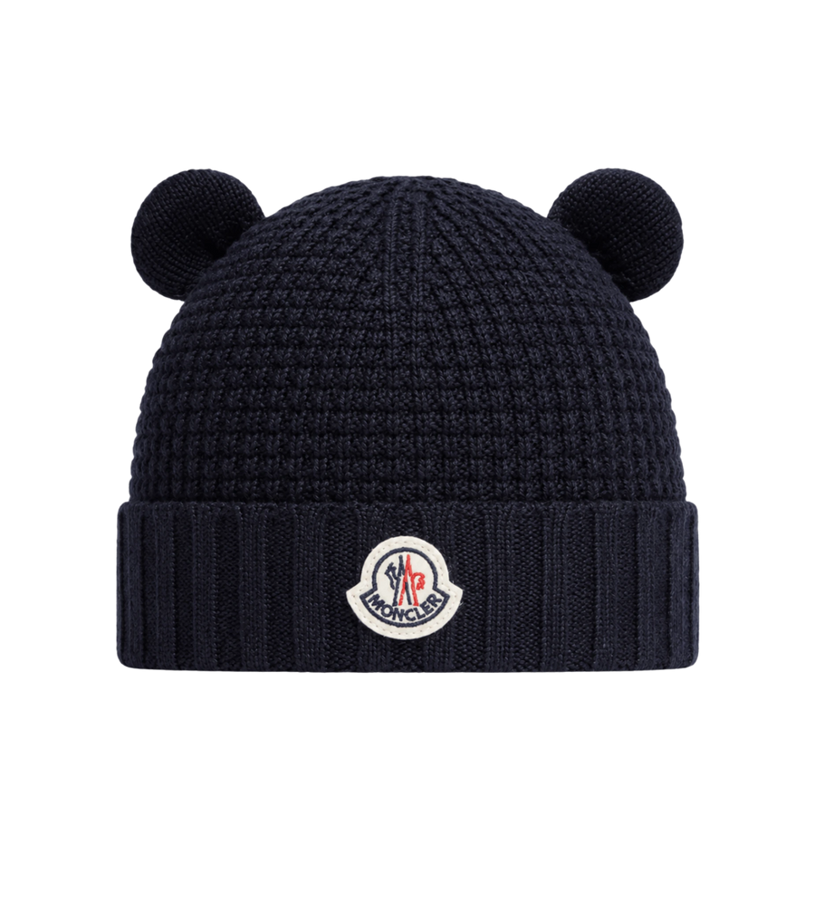 Wollen muts met teddybeeroren, marineblauw
