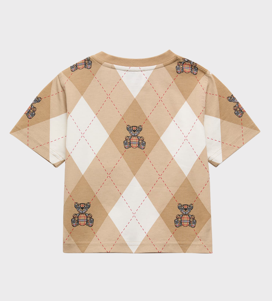 Baby Thomas Bear Argyle-Print T-shirt Beige
