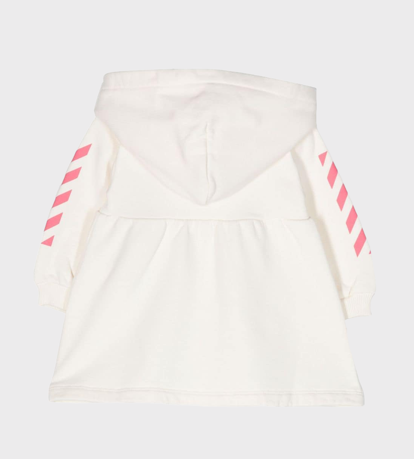 Baby Arrows-Motif Flared Hooded Dress White