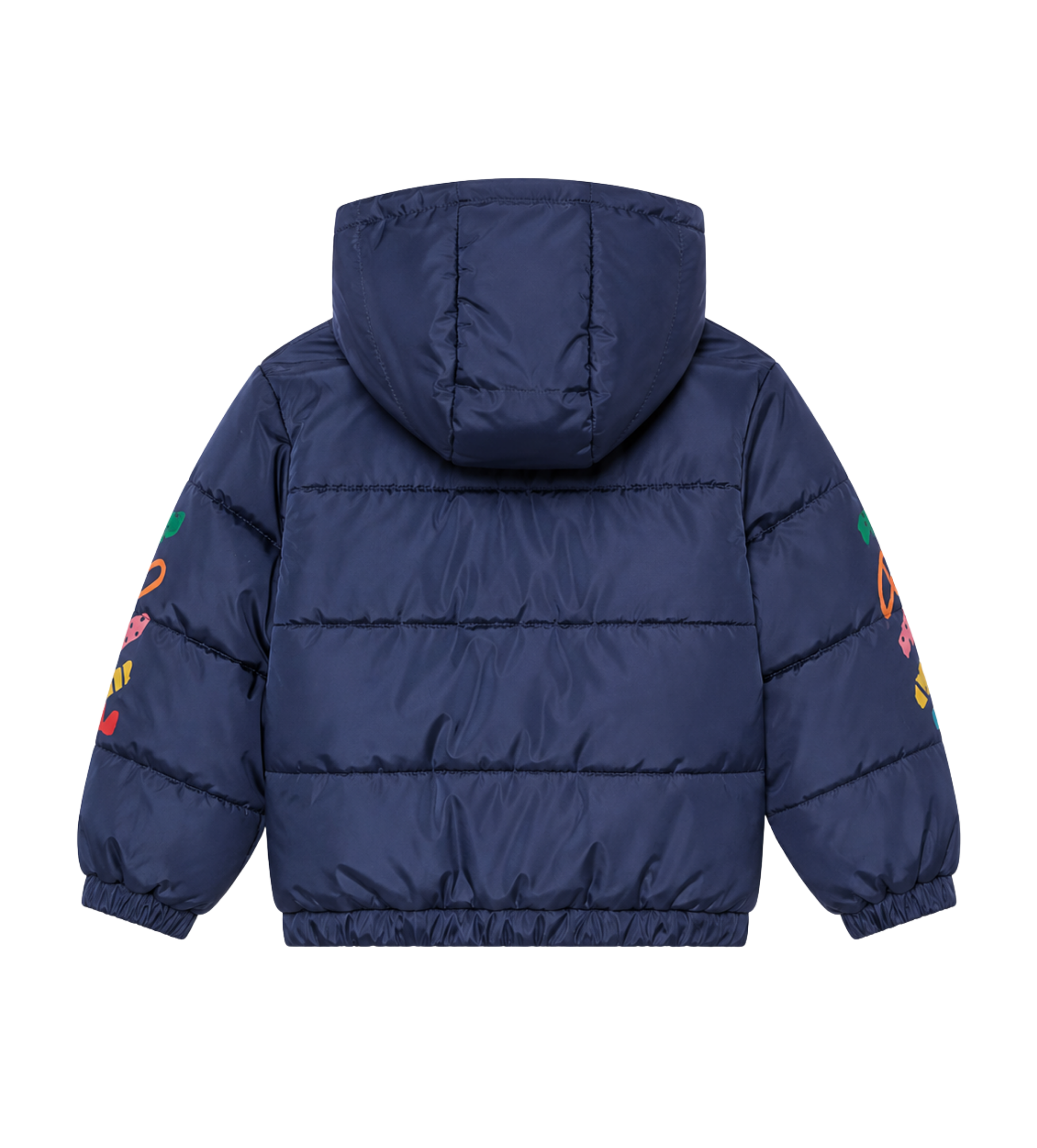 Baby Gewatteerde jas met logoprint blauw