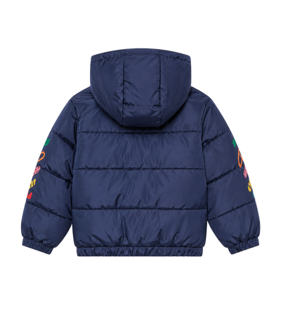 Baby Gewatteerde jas met logoprint blauw