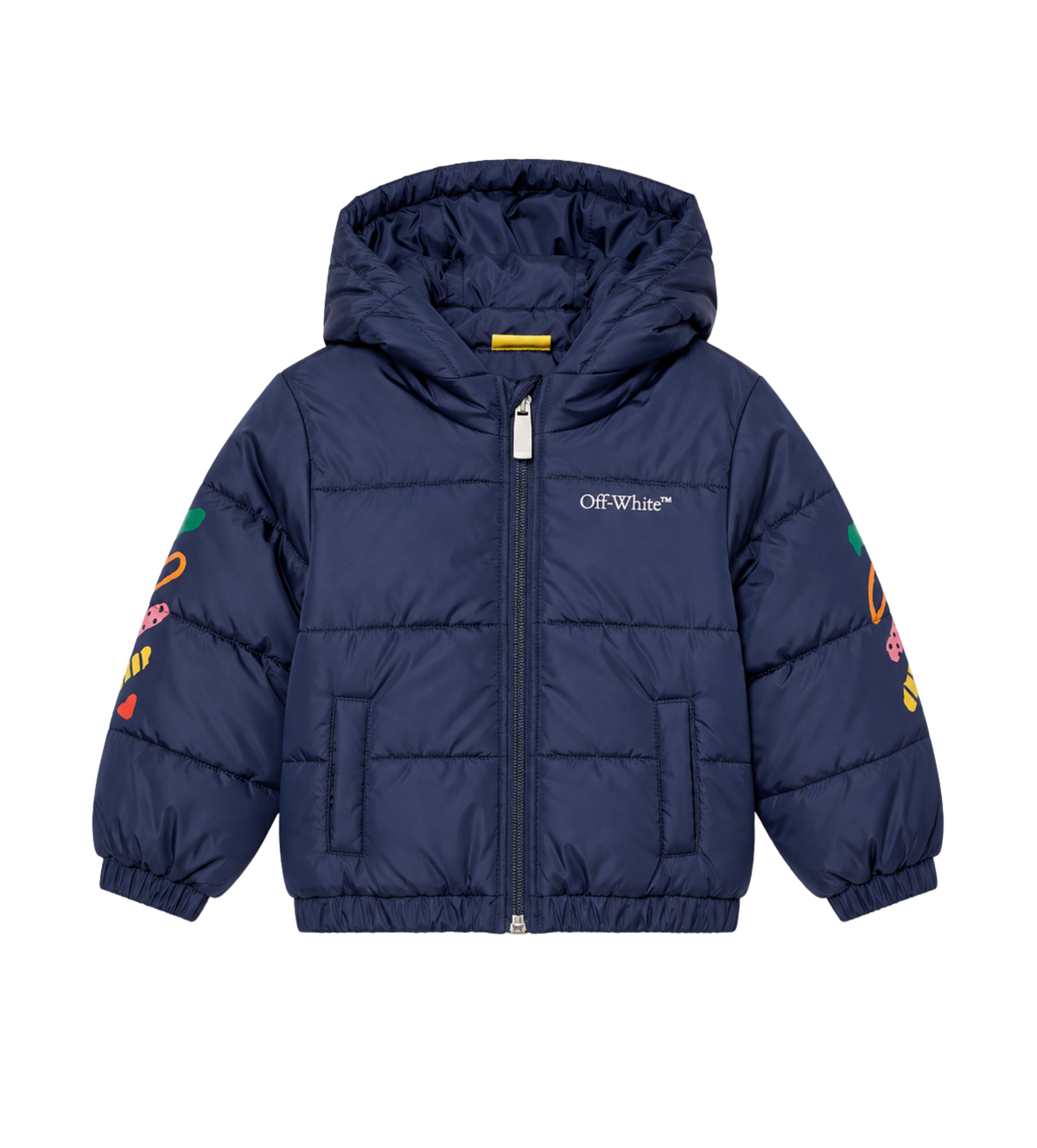 Baby Gewatteerde jas met logoprint blauw