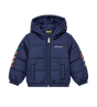 Baby Gewatteerde jas met logoprint blauw