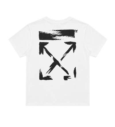 Kids Arrow Verf Logo T-shirt Wit