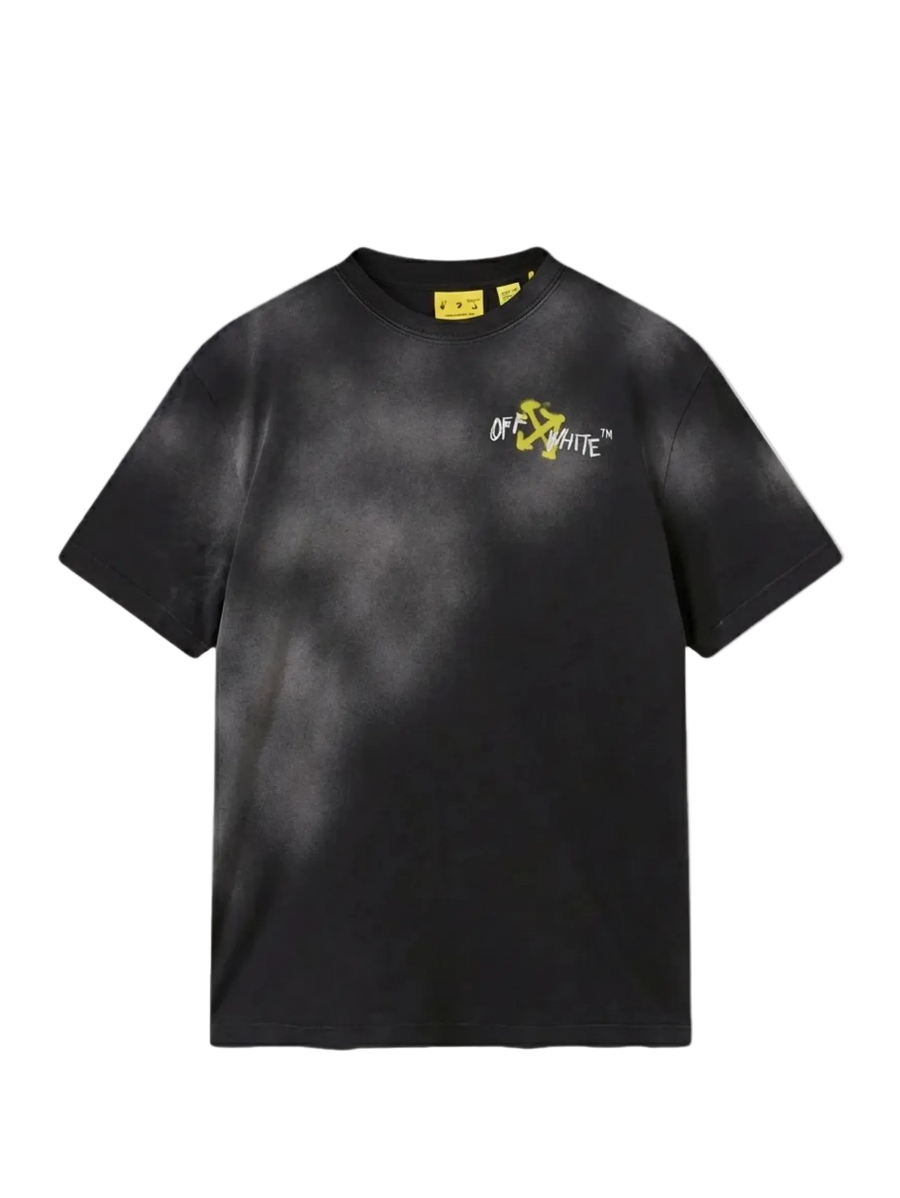Off-White Arrow Spray T-Shirt in Black Acid Wash