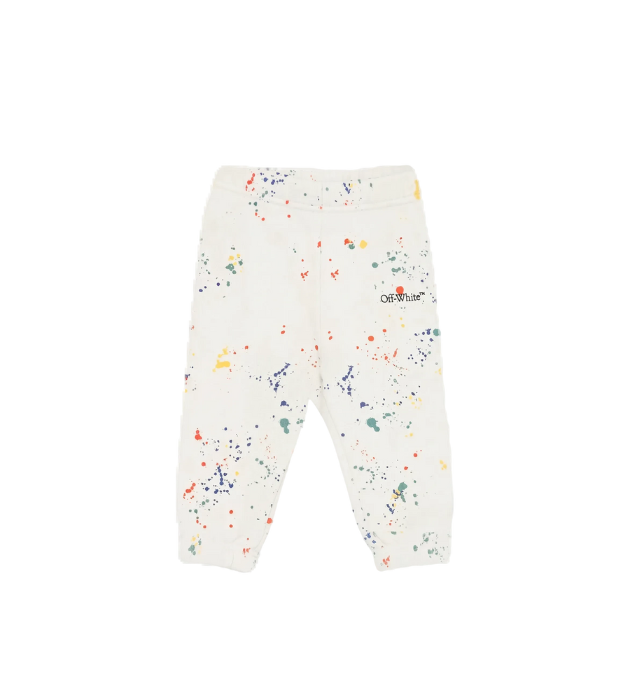 Off-White Kinderbroek met verfspetters in wit