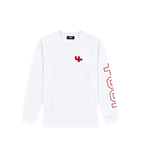 Outline Longsleeve Cuffed wit/savvy rood