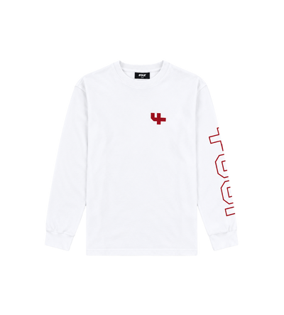 Outline Longsleeve Cuffed wit/savvy rood