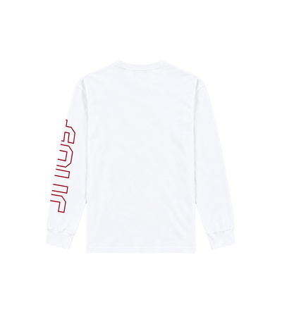 Outline Longsleeve Cuffed wit/savvy rood