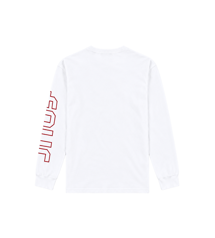 Outline Longsleeve Cuffed wit/savvy rood