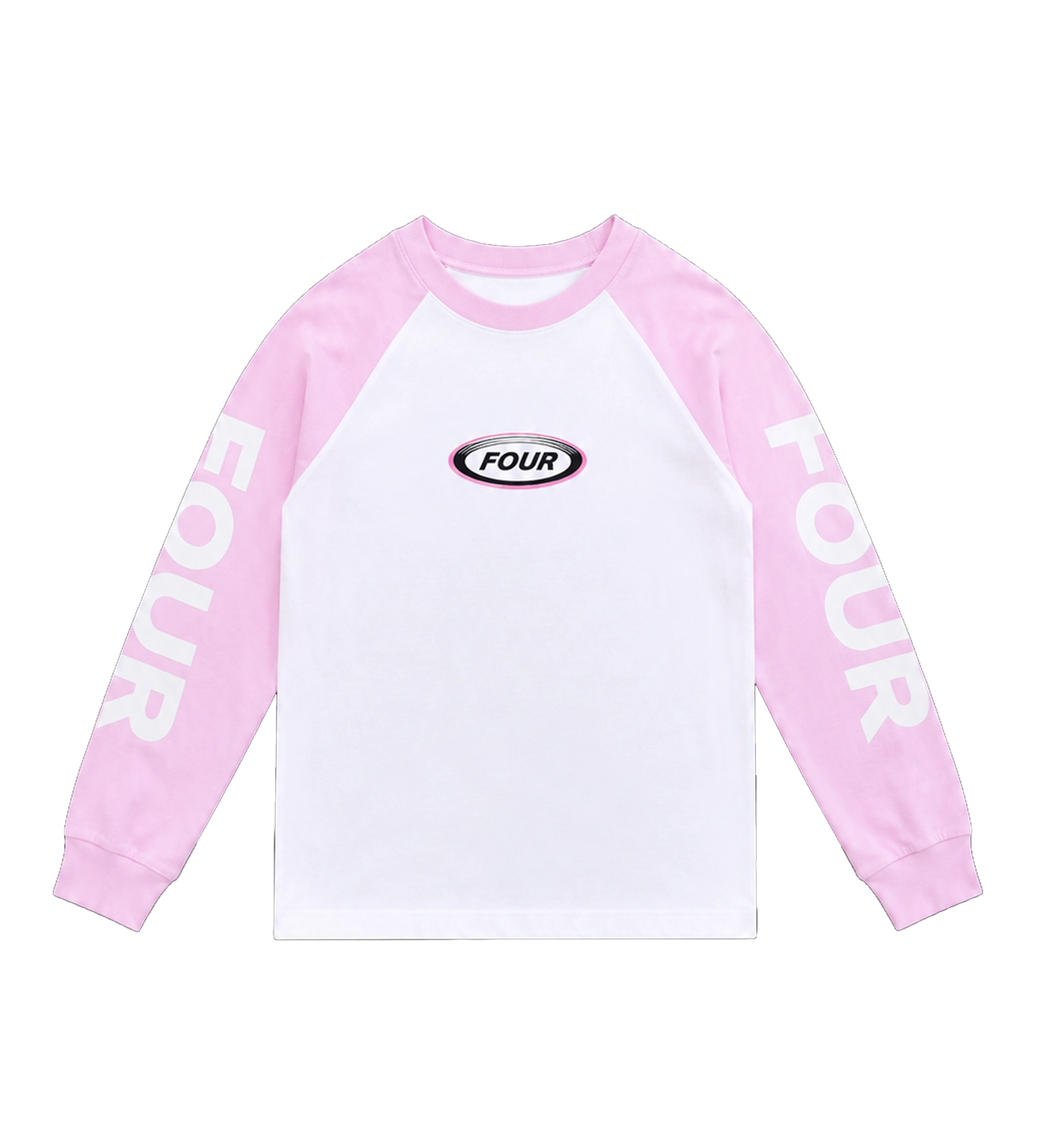 Reconstructed Raglan Longsleeve Soft Pink/ White