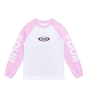 Reconstructed Raglan Longsleeve Soft Pink/ White