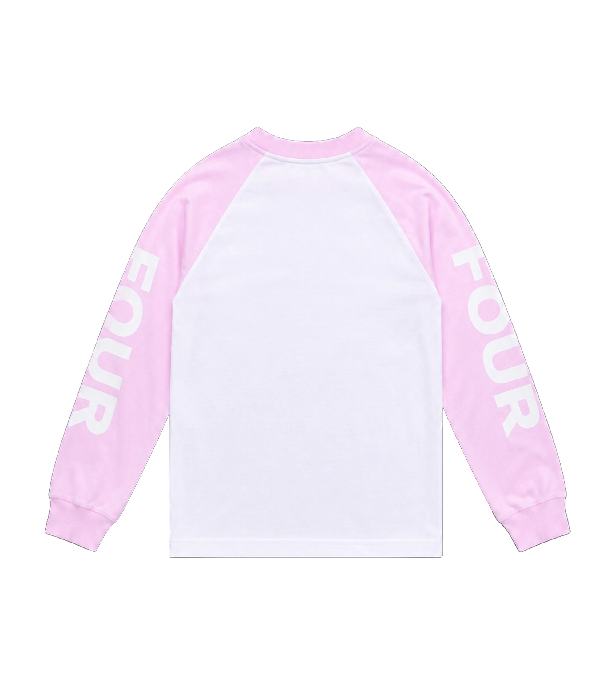 Reconstructed Raglan Longsleeve Roze/ Wit
