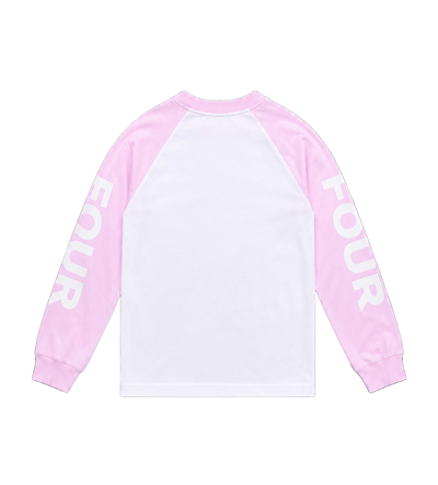 Reconstructed Raglan Longsleeve Roze/ Wit