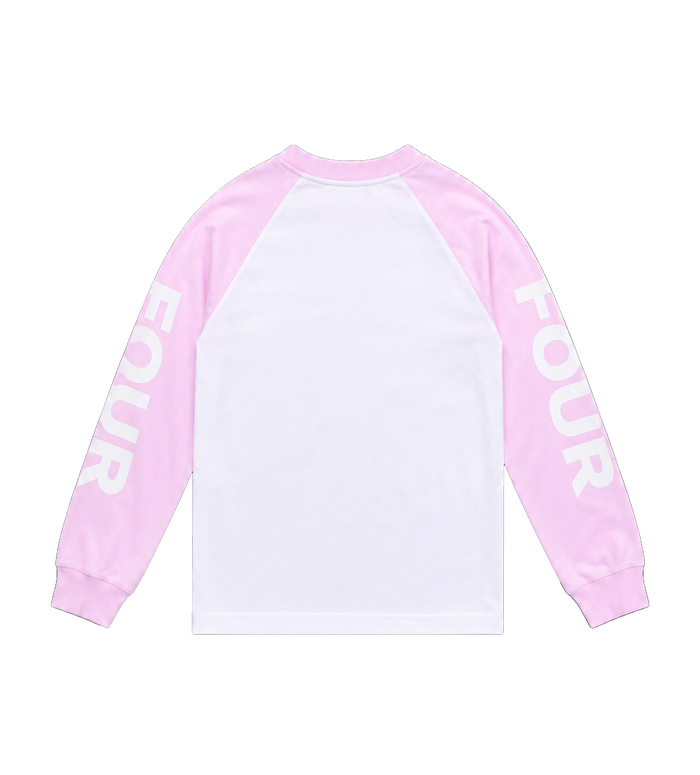 Reconstructed Raglan Longsleeve Soft Pink/ White