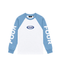 Reconstructed Raglan Longsleeve Blauw/Wit