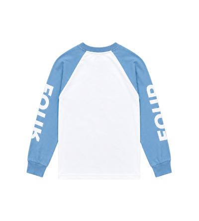 Reconstructed Raglan Longsleeve Blauw/Wit