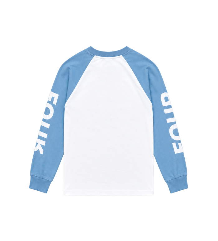 Reconstructed Raglan Longsleeve Blauw/Wit