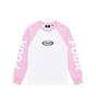 Reconstructed Raglan Longsleeve Roze/ Wit