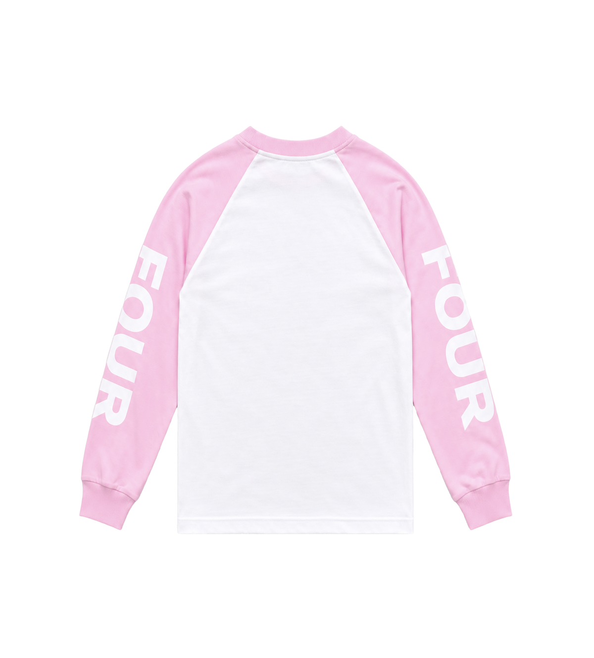 Reconstructed Raglan Longsleeve Roze/ Wit