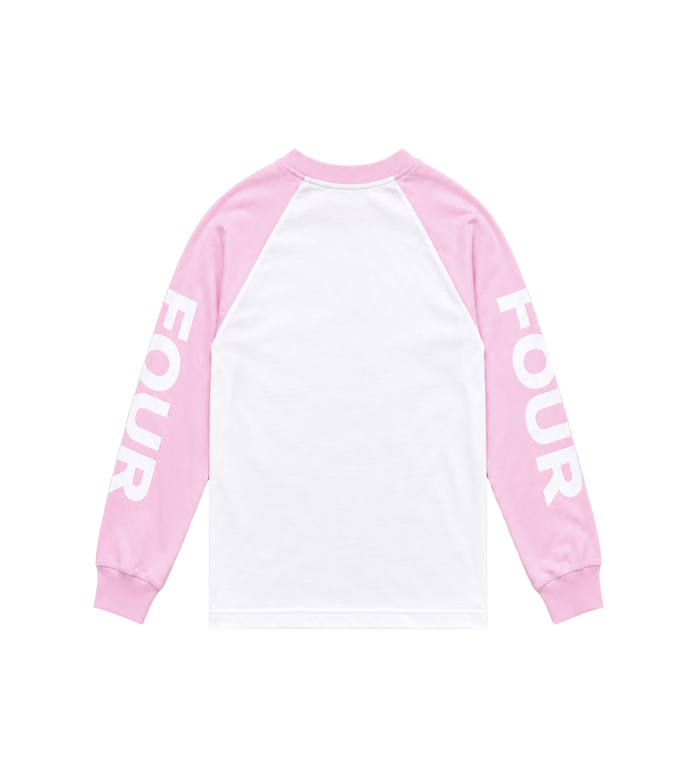Reconstructed Raglan Longsleeve Roze/ Wit