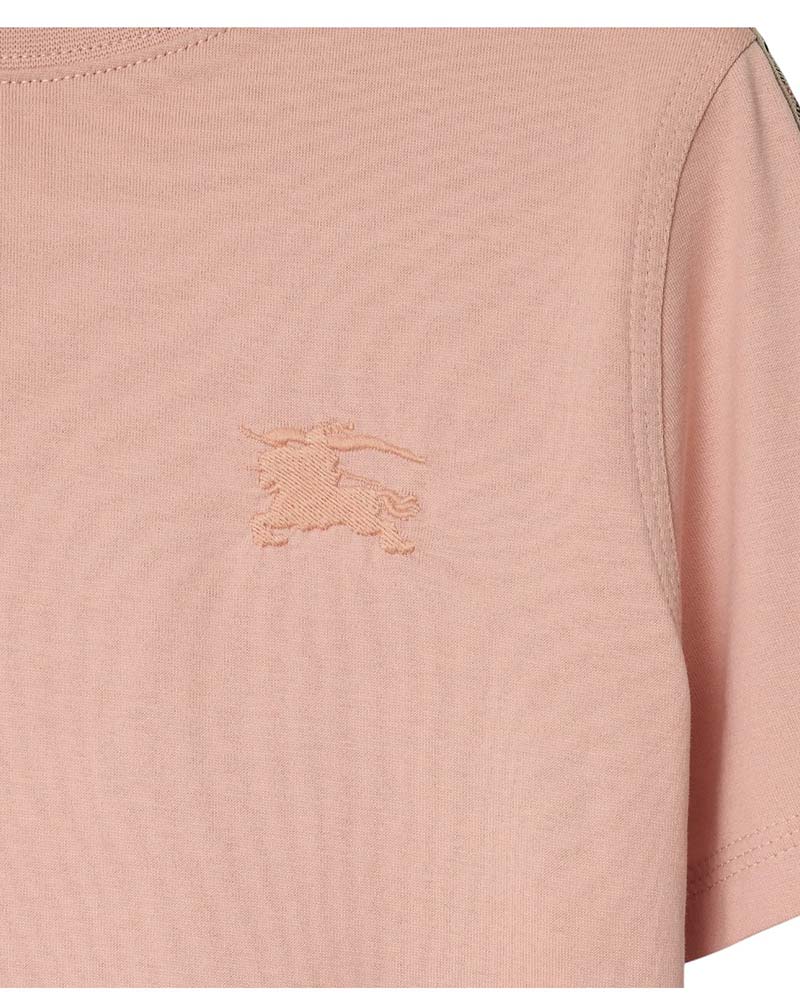 Burberry Pink Jersey T-shirt with Check Trim in Pink (Baby)