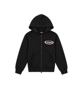 Reconstructed Circles Zip Up Hoodie Black