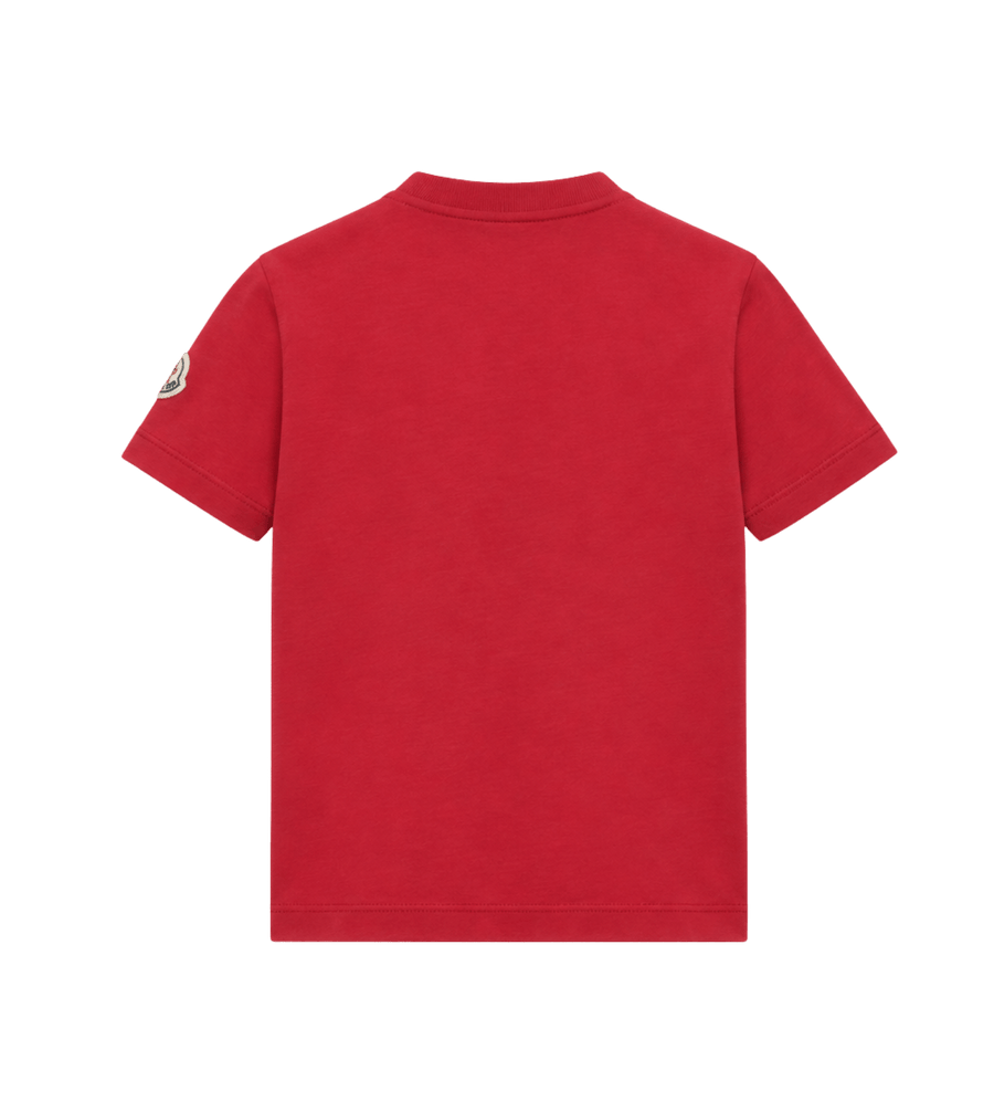 Kids bedrukt katoenen jersey T-shirt rood