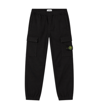 Kids Tapered Cargo Trousers Black