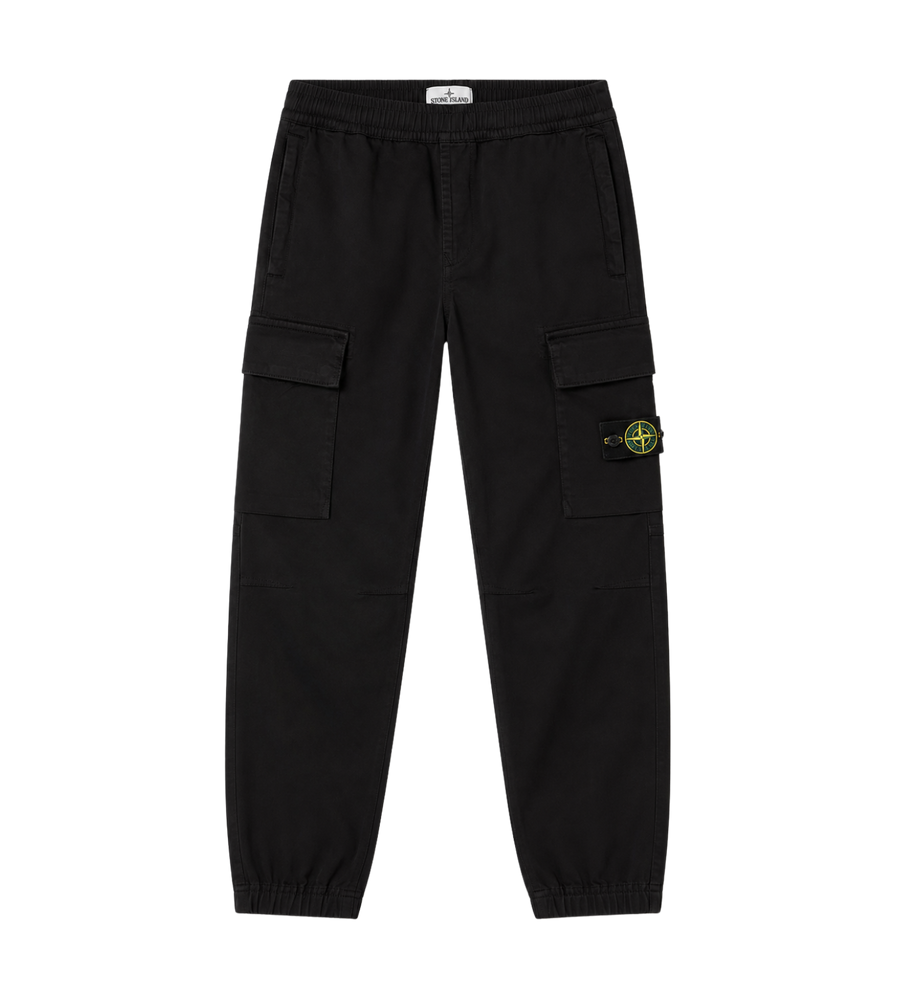 Kids Tapered Cargo Trousers Black